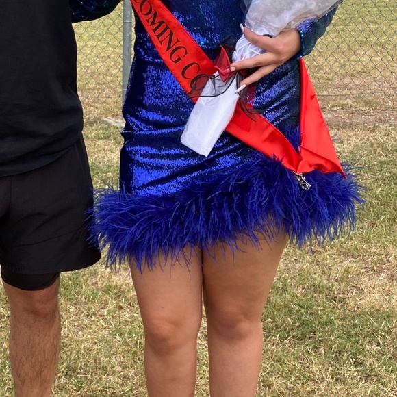 Nadine MERABI blue sequin dress - Picture 2 of 6